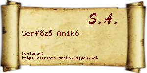 Serfőző Anikó névjegykártya